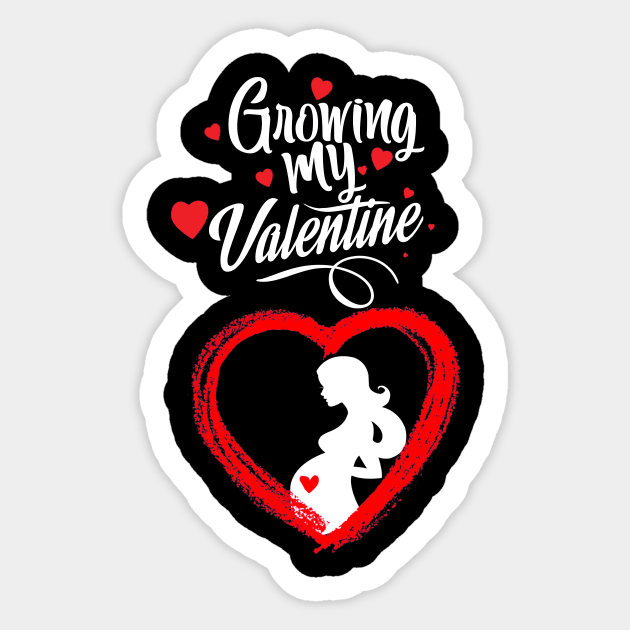 Growing My Valentine - Pregnant Valentines day gift Sticker by fadi1994